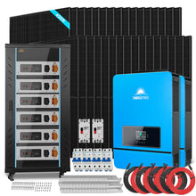 Load image into Gallery viewer, OFF GRID SOLAR KIT 20KW 48VDC 120V/240V LIFEPO4 30.72KWH LITHIUM BATTERY 32 X 450 WATTS SOLAR PANELS SGR-20K30E