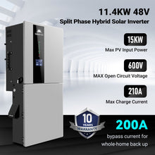 Load image into Gallery viewer, 11.4KW 48V Split Phase Hybrid Solar Inverter | Whole Home Backup (200A) | SGN-11K15PRO