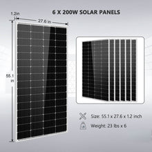 Load image into Gallery viewer, Off-Grid Solar Kit 5000W 48VDC 120V 5.12KWH PowerWall Battery 6 X 200 Watts Solar Panels SGM-5K5E