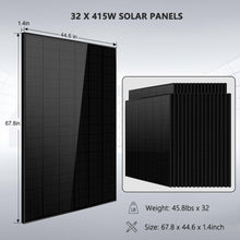 Load image into Gallery viewer, Hybrid Solar Kit 7.6KW 48V Split Phase 15.36KWH/30.72KWH Lithium Battery 415/ 500 Watt Solar Panel SGH-7.6N3E/ SGH-7.6DN6E