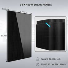 Load image into Gallery viewer, Hybrid Solar Kit 11.4KW 48V Split Phase 51.2 KWH Lithium Battery 36 X 450 Watt Solar Panel  SGH-11N5E