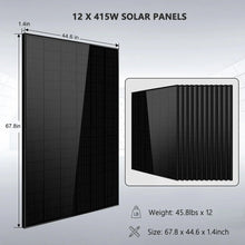 Load image into Gallery viewer, Off-Grid Solar Kit 6500W/ 8000W 48VDC 120V/240V LifePo4 10.24KWH-20.48KWH Lithium Battery 8 X 415 Watts Solar Panels SGR-8K10E