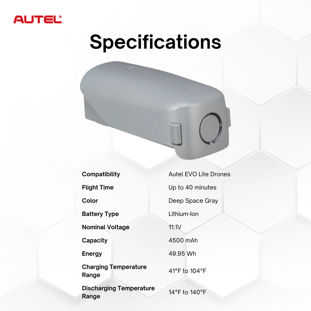 Autel Robotics EVO Lite Drone High-Capacity Battery Deep Space Gray 40-Minute Flight