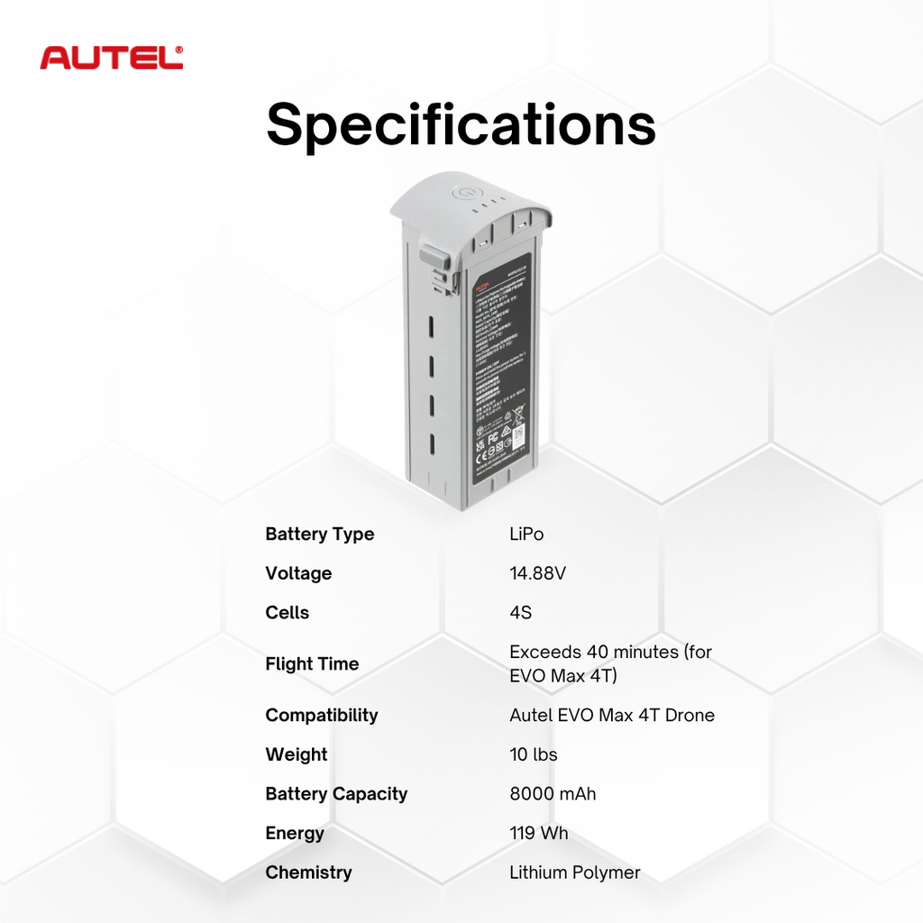 Autel Robotics EVO Max Battery – Long-Lasting 4S LiPo Drone Power