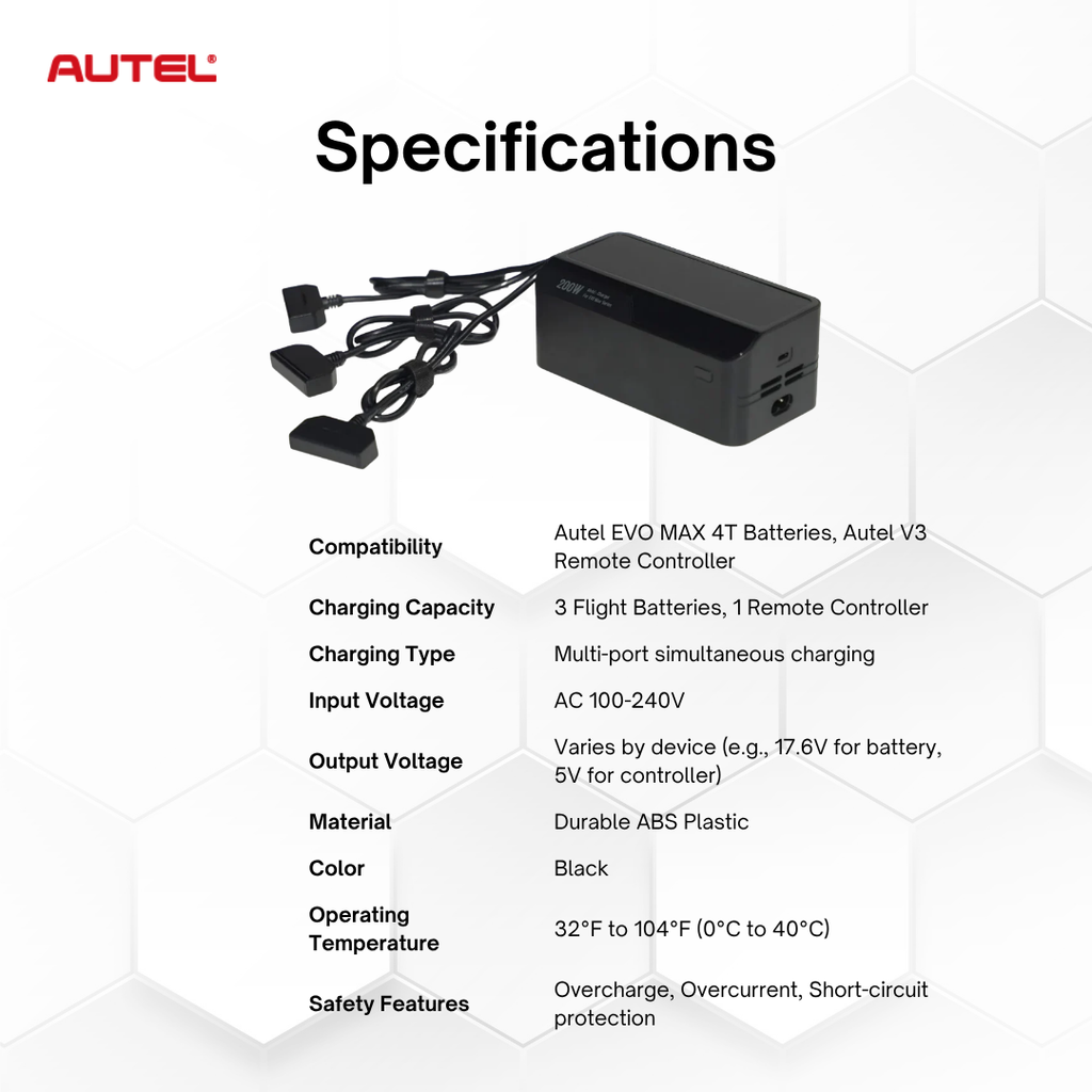 Efficient Autel EVO MAX Drone Battery & Remote Controller Multi-Charger Hub