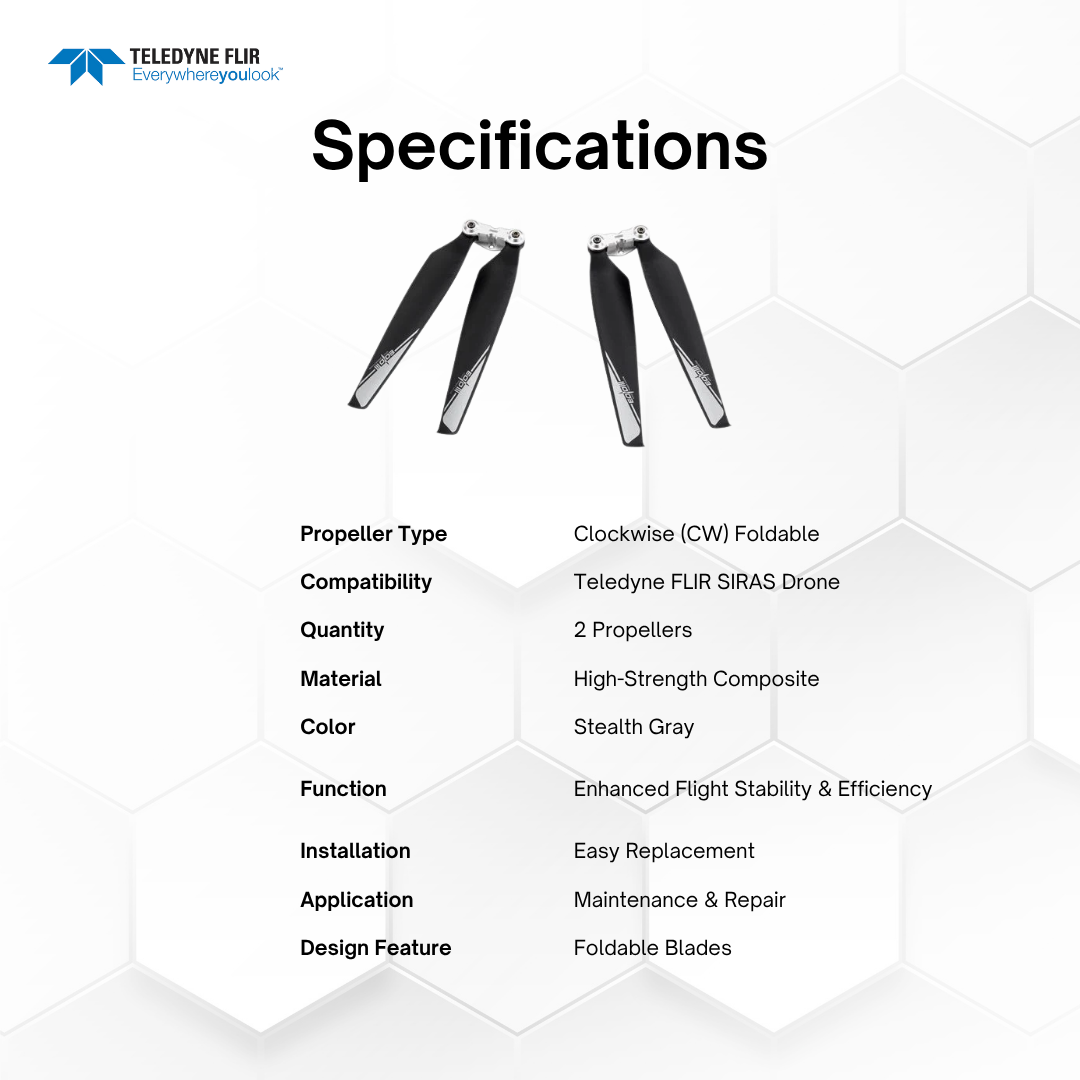 Teledyne FLIR SIRAS CW Foldable Drone Propellers (2-Pack) for Enhanced Flight Performance