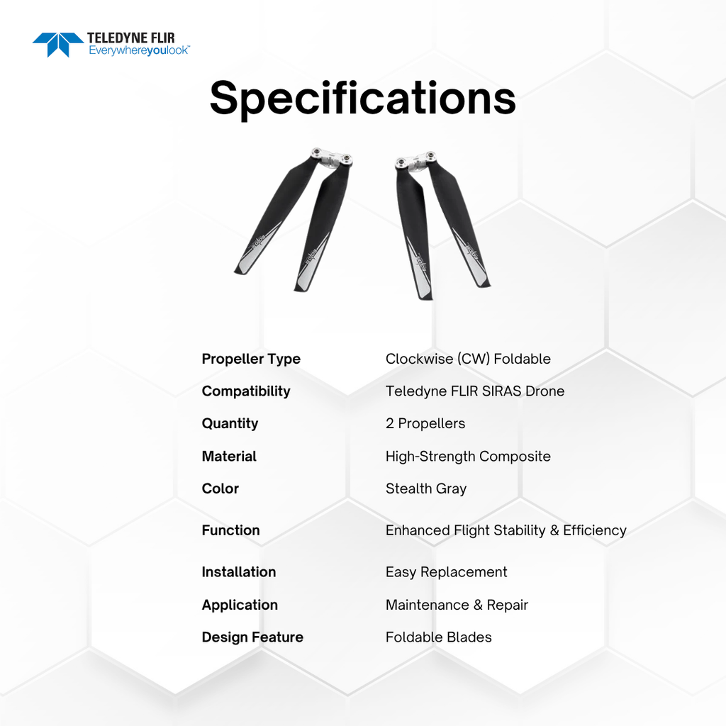 Teledyne FLIR SIRAS CW Foldable Drone Propellers (2-Pack) for Enhanced Flight Performance