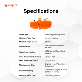 Wingtra One Gen II Advanced Mapping Drone Base Kit for Surveying