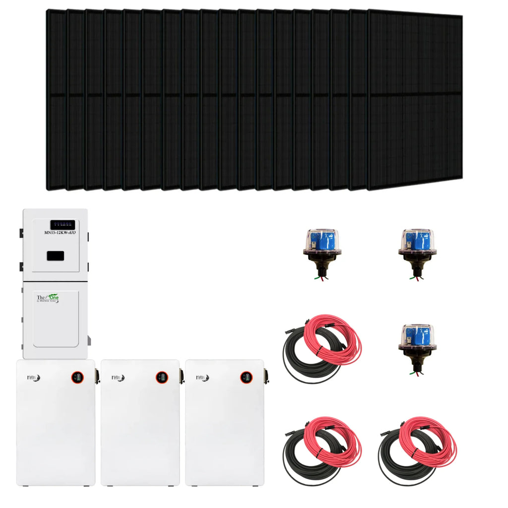 Complete Hybrid Solar Kit - Midnite Power TheOne Hybrid Inverter | 11.4kW 120/240V Output | 48V 310AH 16.1kWh Midnite Power AllWeather Lithium Battery | 14.4kW+ of Solar PV