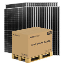Load image into Gallery viewer, 550W MONO PERC SOLAR PANEL FULL PALLET (32 PANELS) UL 61730 CEC Listed
