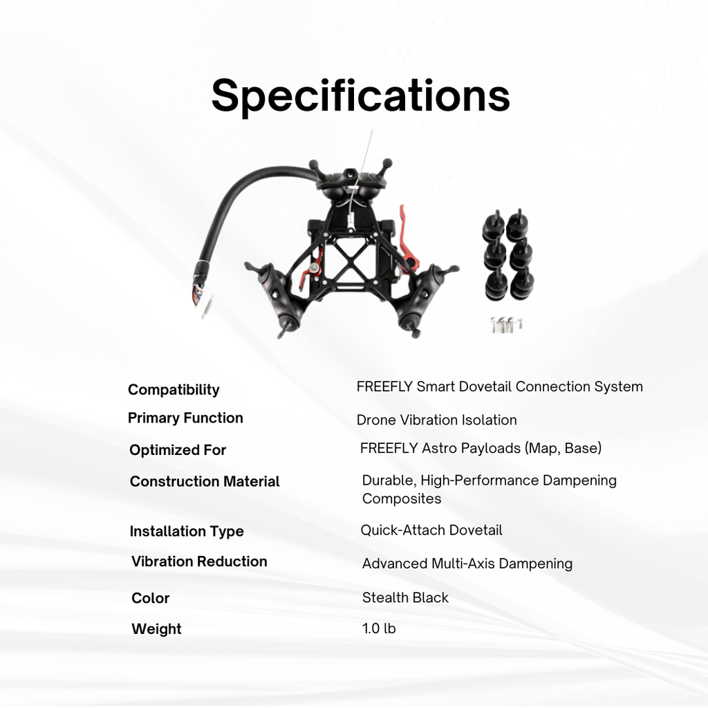 FreeFly Astro Drone Vibration Isolator Mount for Smart Dovetail Payloads