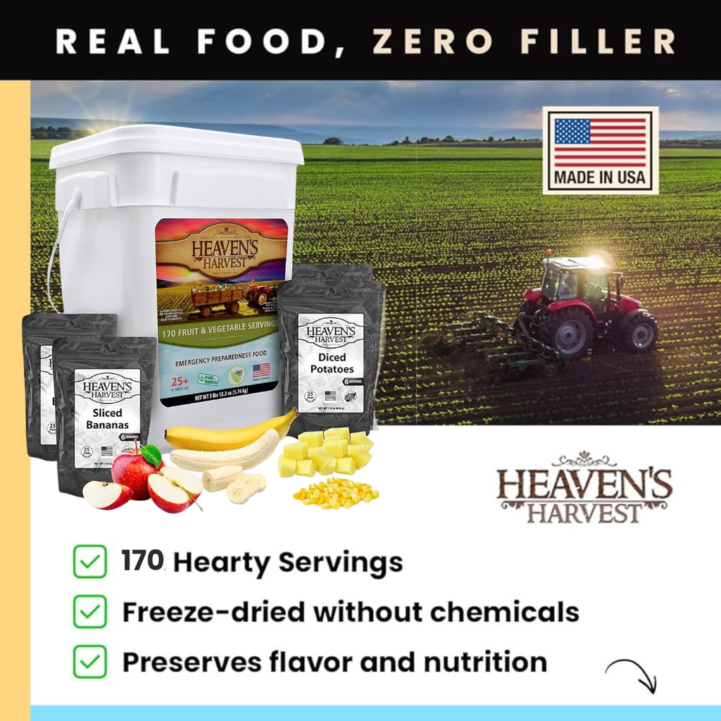 Fruit & Vegetable Bucket - 6 Pack - Emergency Survival Food Kit