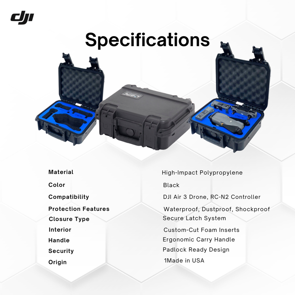 GPC Hard Case for DJI Air 3 Drone - Ultimate Protective Storage Solution