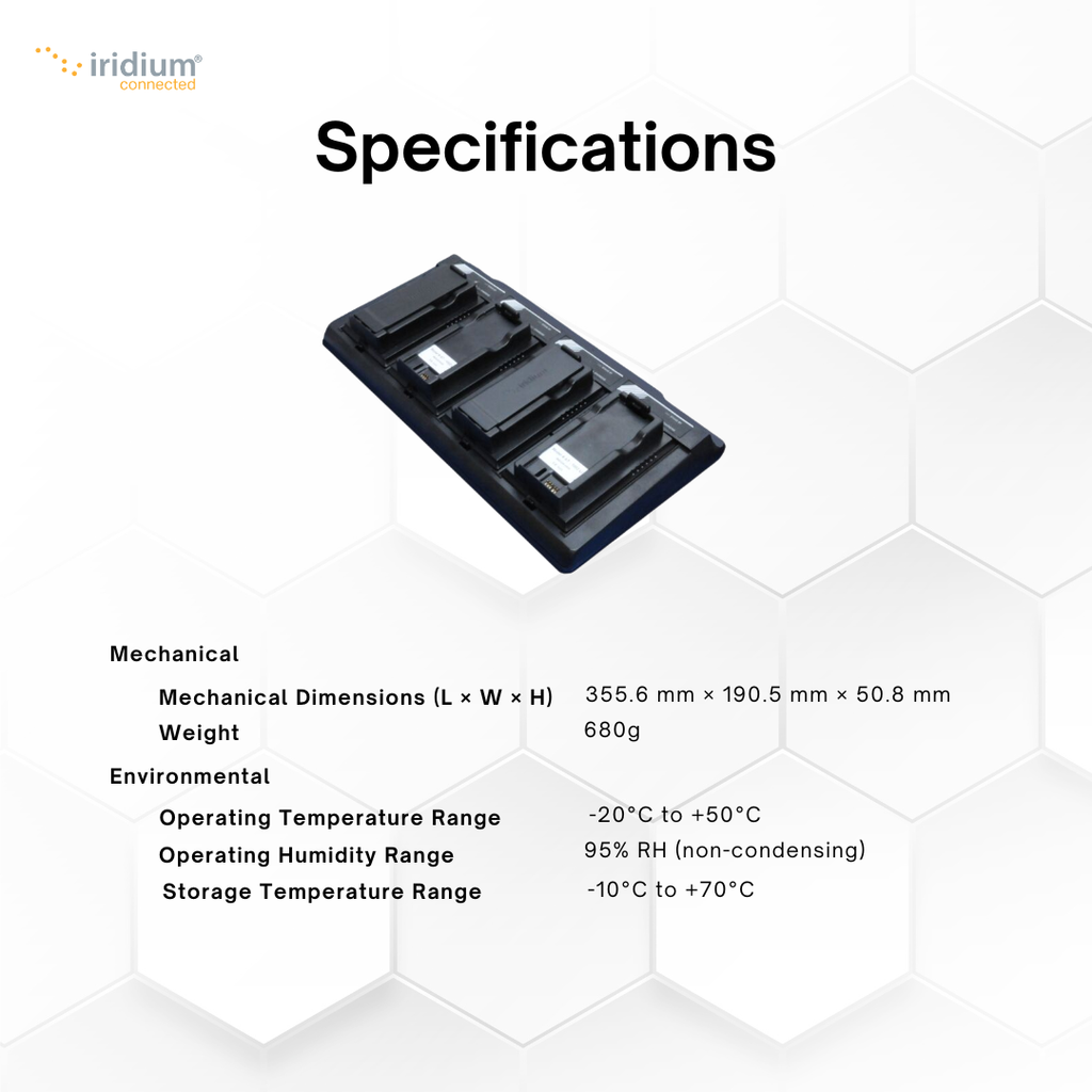 SatStation Four Bay Desktop Charger - Iridium 9555