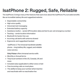 Inmarsat IsatPhone 2 Rugged Satellite Phone - Long Battery Life, Global Connectivity