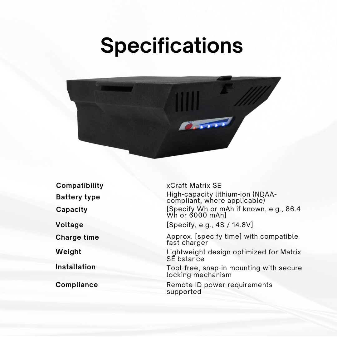 xCraft Matrix SE Extra Battery Packs