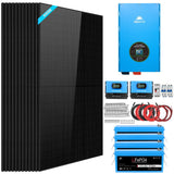 Complete off Grid Solar Kit 12000W 48V 120V/240V output 10.24KWH Lithium Battery 5400 Watt Solar Panel SGK-12MAX