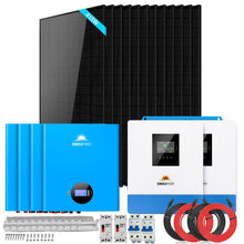 Load image into Gallery viewer, Off Grid Solar Kit 10000W 48VDC 120VAC/240V 20.48KWH Powerwall Lithium Battery 12 X 415 Watts Solar Panels SGM-10M2T