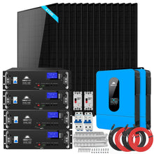 Load image into Gallery viewer, Off-Grid Solar Kit 13000W 48VDC 120V/240V LifePo4 20.48KWH Lithium Battery 14 X 415 Watts Solar Panels SGR-13KM