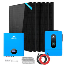 Load image into Gallery viewer, Off-Grid Solar Kit 6500W 48VDC 120/240VAC 5.12KWH/10.24KWH PowerWall Lithium Battery 6 X 370 Watts Solar Panels SGM-655M/ SGM-6510M