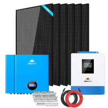 Load image into Gallery viewer, Off-Grid Solar Kit 5000W 48VDC 120V 10.24KWH PowerWall Lithium Battery 6 X 370 Watts Solar Panels SGM-5K10M