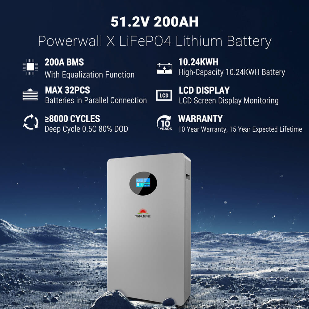 Powerwall X LITHIUM BATTERY 51.2V 200AH SG48200T