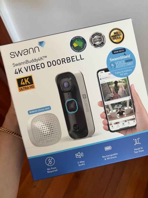 SwannBuddy4K Smart 4K UHD Wireless Video Doorbell with SwannShield AI Voice Assistant