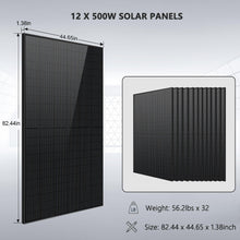 Load image into Gallery viewer, Hybrid Solar Kit 7.6KW 48V Split Phase 15.36KWH/30.72KWH Lithium Battery 415/ 500 Watt Solar Panel SGH-7.6N3E/ SGH-7.6DN6E