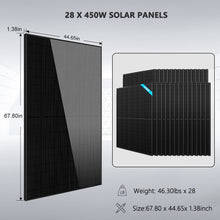 Load image into Gallery viewer, Hybrid Solar Kit 11.4KW 48V Split Phase 30.72KWH Lithium Battery 28 X 450 Watt Solar Panel SGH-11N3E