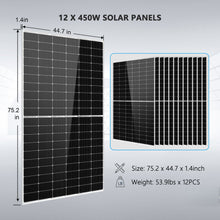 Load image into Gallery viewer, Complete off Grid Solar Kit 8000W 48V 120V/240V output 10.24KWH Lithium Battery 5400 Watt Solar Panel SGK-8MAX