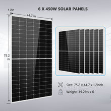 Load image into Gallery viewer, Solar Kit 5000W 48V 120V output 10.24KWH Lithium Battery 2700 Watt Solar Panel SGK-5PRO