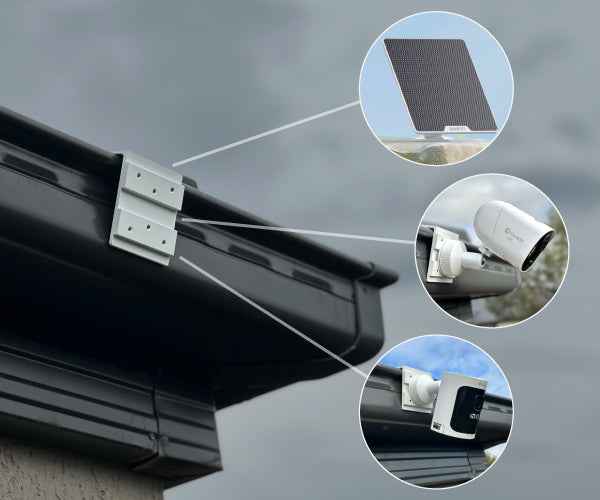Swann Outdoor No-Drill Gutter Fence Mount for Wire-Free Security Cameras & Solar Panels