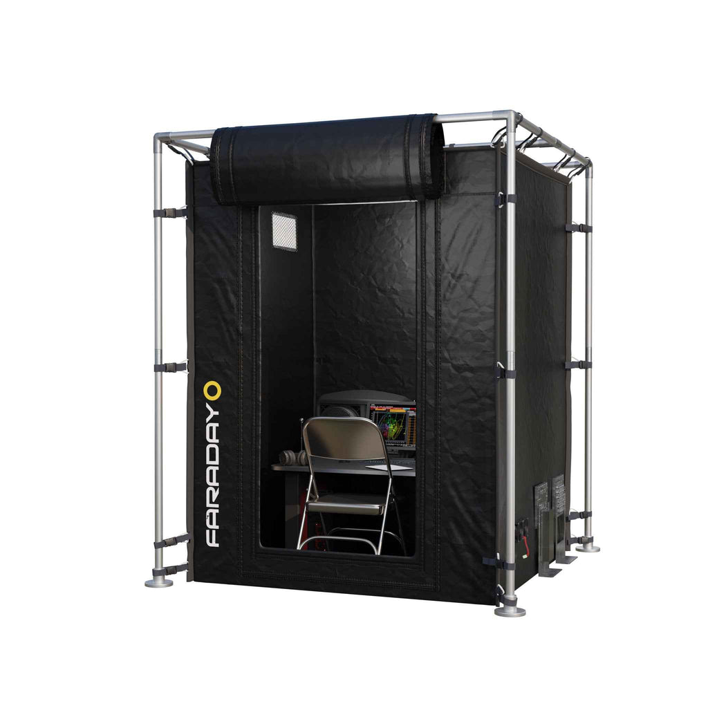 Secure Medium LX Black RF/EMI Shielding Faraday Tent Enclosure (6x6x6.5ft)