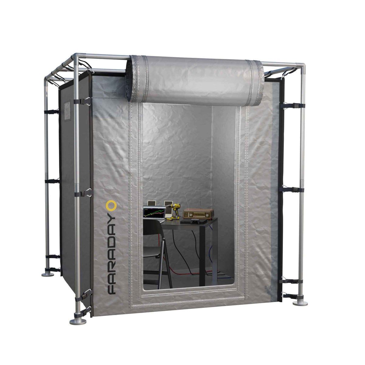 Large 7x7x6.5 Foot Portable RF/EMI Shielding Faraday Tent Enclosure Room