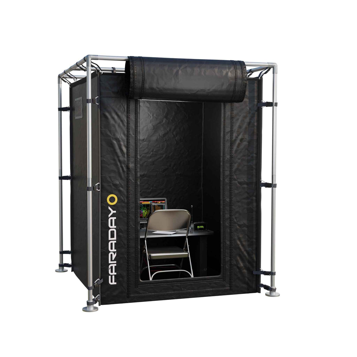 Secure Medium LX Black RF/EMI Shielding Faraday Tent Enclosure (6x6x6.5ft)