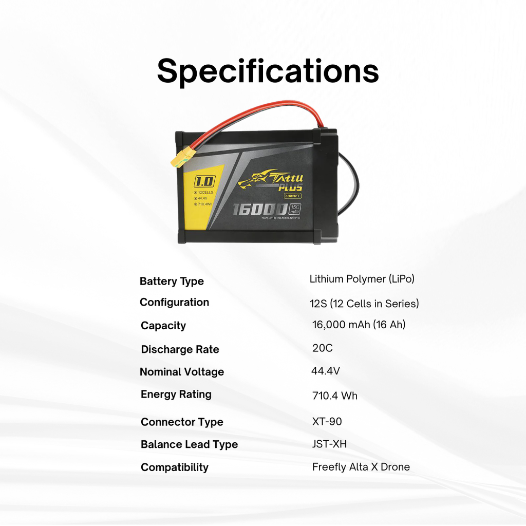 High-Performance Freefly Alta X - 12S 16Ah 20C Drone Flight Battery Pack