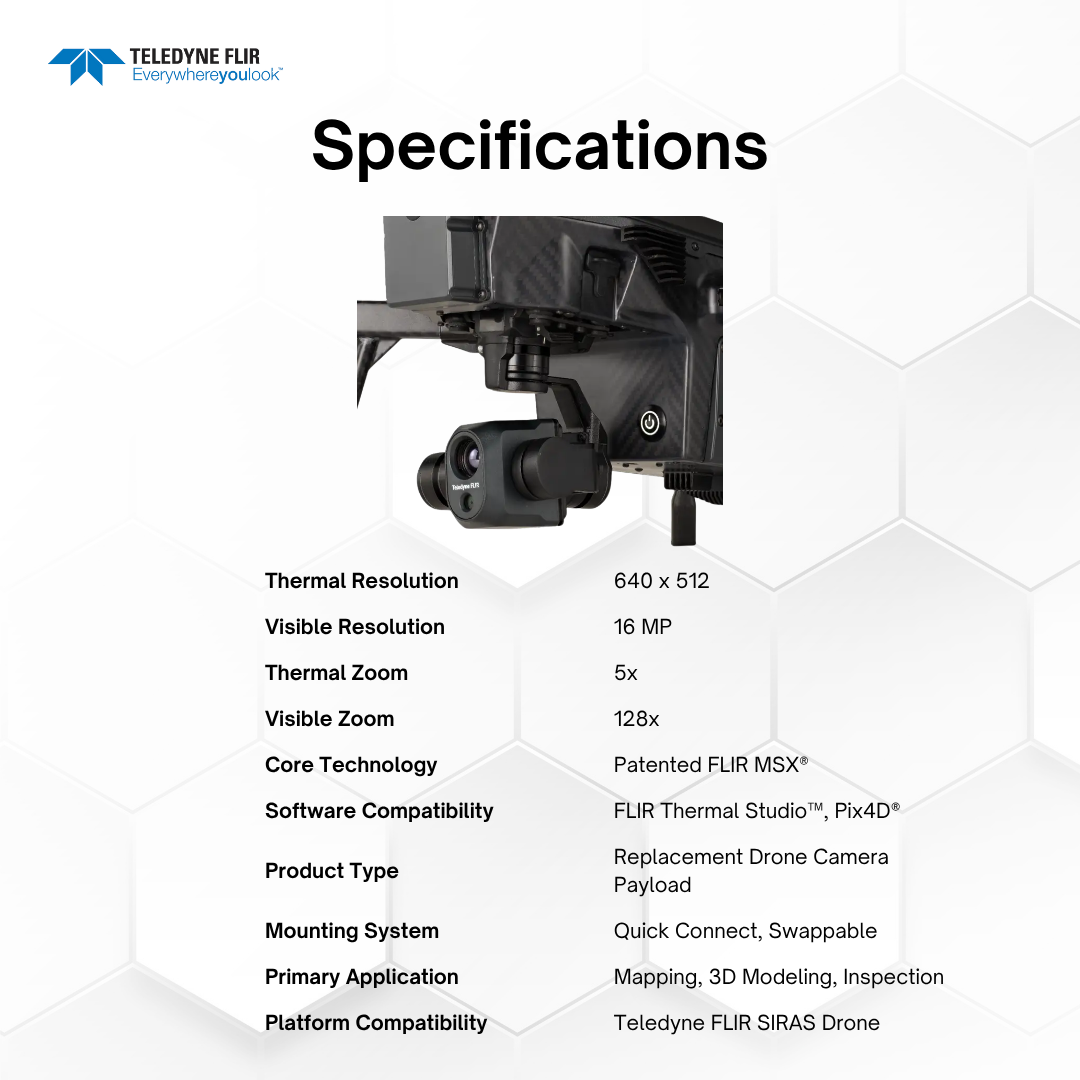 Teledyne FLIR SIRAS VUE TV128 Thermal Camera: Advanced Drone Imaging Payload