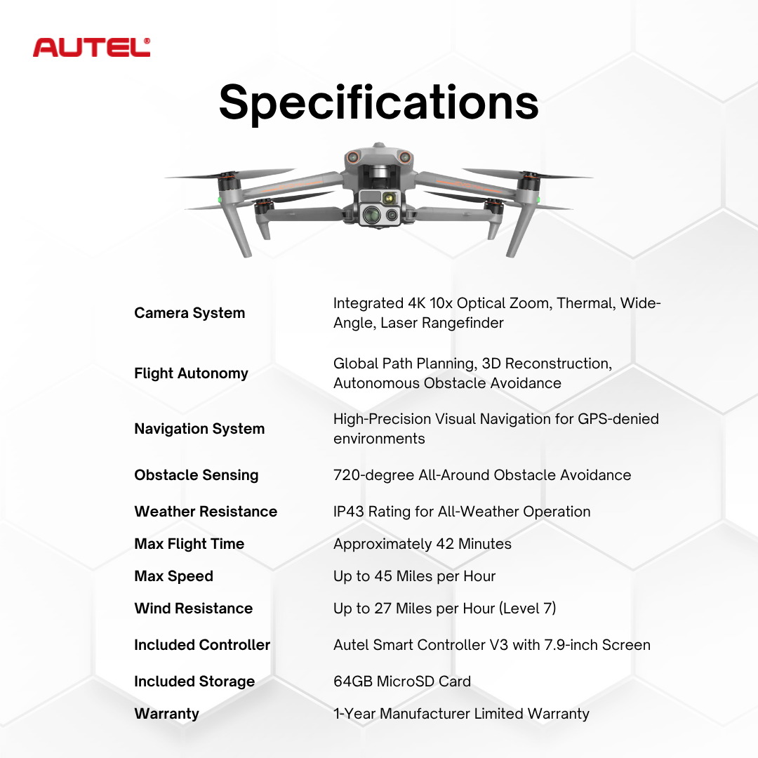 Autel EVO MAX 4T XE Industrial Drone: 4K Thermal Zoom Camera Bundle