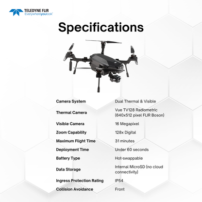 Teledyne FLIR SIRAS Professional Drone with Dual Thermal and Visible Cameras