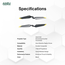 Load image into Gallery viewer, Anzu Robotics Raptor Drone Propellers CW/CCW Pair for Enhanced Flight Performance