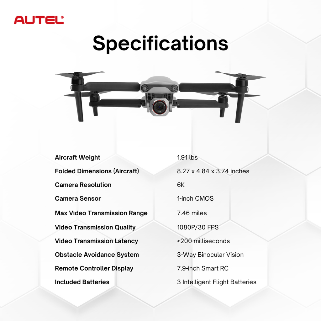 Autel EVO Lite 6K Enterprise Drone with 7.9-inch Smart RC Premium Combo