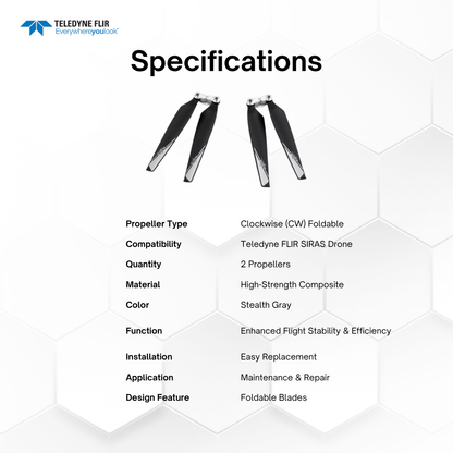 Teledyne FLIR SIRAS CW Foldable Drone Propellers (2-Pack) for Enhanced Flight Performance