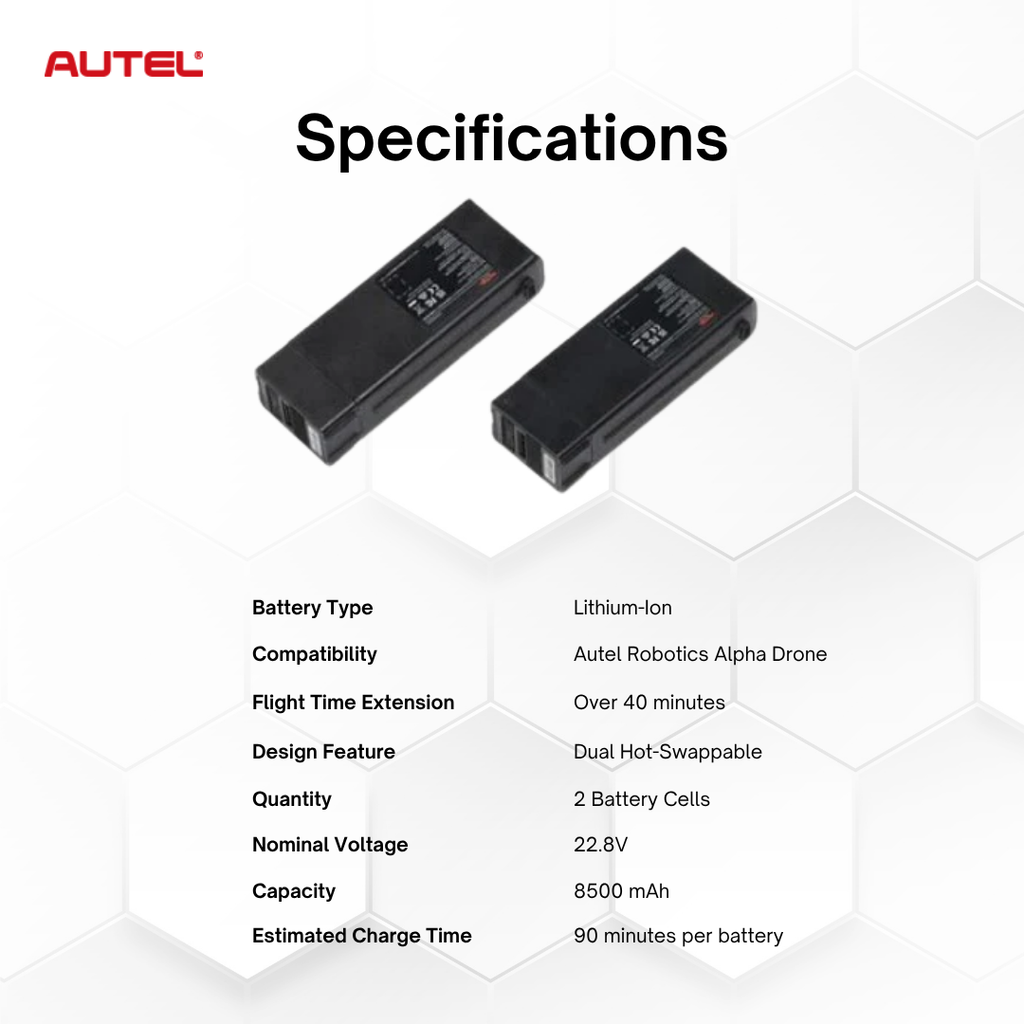 Autel Robotics Alpha Dual Battery Pack for Extended Drone Flight