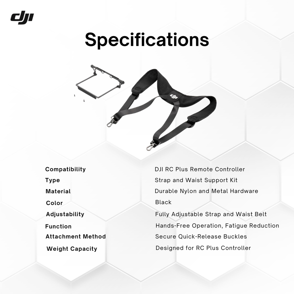 DJI RC Plus Remote Controller Strap and Waist Support Kit for Drones