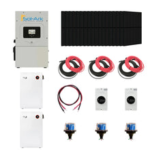 Load image into Gallery viewer, Complete Hybrid Solar Kit - Sol-Ark 15K Hybrid Inverter | 15kW 120/240V Output | 48V 310AH 16.1kWh Midnite Solar AllWeather Lithium Battery | 13.5kW+ Solar PV