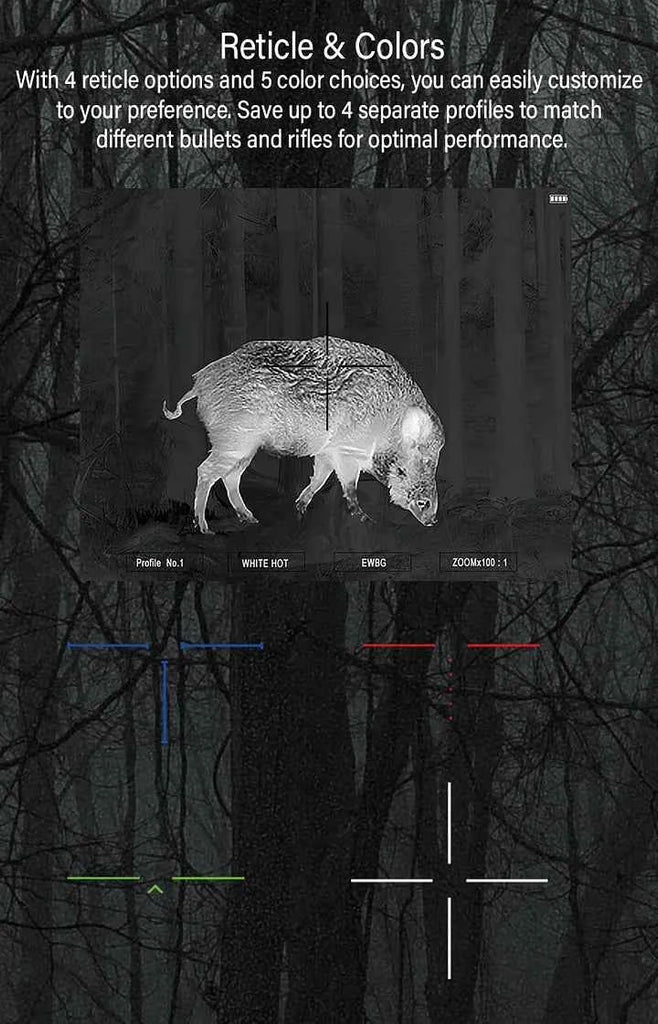 WOLF 3M Advanced Thermal Rifle Scope: Clear HD Imaging, Ballistic Calculator, WiFi