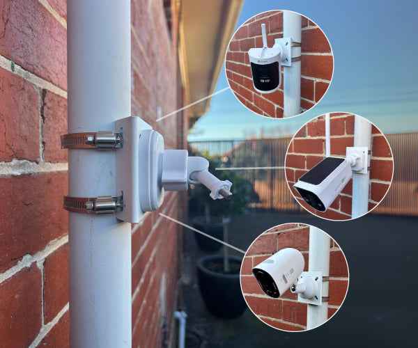 Universal Security Camera Pole Mount Bracket Kit for Outdoor Surveillance Installation