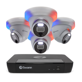 Swann 8-Channel 12MP Professional NVR Security System with 4 Dome Cameras