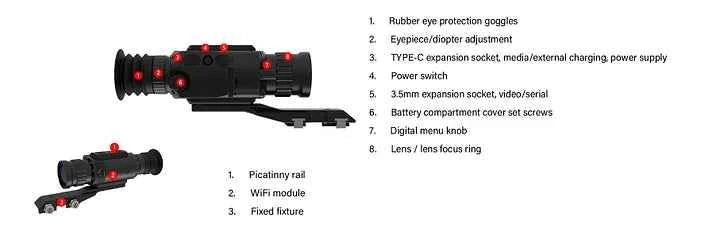 WOLF 3M Advanced Thermal Rifle Scope: Clear HD Imaging, Ballistic Calculator, WiFi