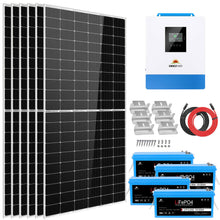 Load image into Gallery viewer, Solar Kit 5000W 48V 120V output 10.24KWH Lithium Battery 2700 Watt Solar Panel SGK-5PRO